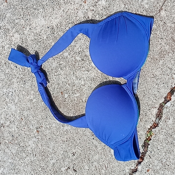 Victorias secret extreme pushup swimsuit top swim top EUC royal blue - Picture 2 of 7